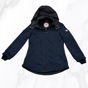 Halifax HFX Women’s Blue Knit Fleece‎ Lined Full Zip Winter Coat, Size L